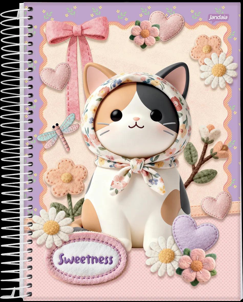 CADERNO ESPIRAL UNIVERSITÁRIO CAPA DURA 15 MATÉRIAS 240 FOLHAS -   SWEETNESS — miniatura 4