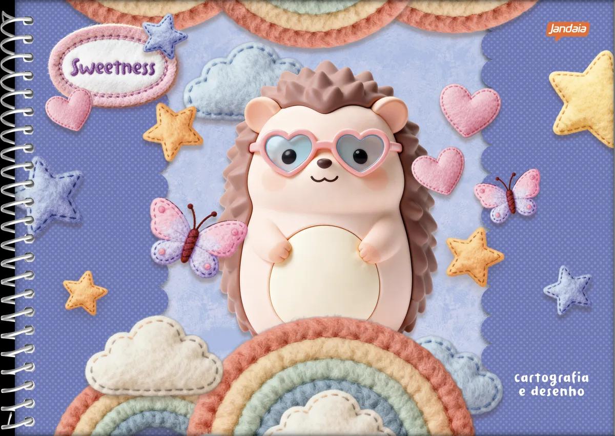CADERNO ESPIRAL CAPA DURA 80 FOLHAS CARTOGRAFIA -  SWEETNESS