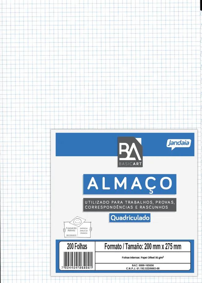 ALMAÇO UNIVERSITÁRIO QUADRICULADO 5X5MM 16FLS - BASIC ART