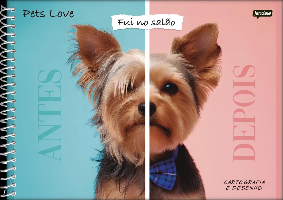 CADERNO ESPIRAL CAPA DURA 80 FOLHAS CARTOGRAFIA - PET'S LOVE