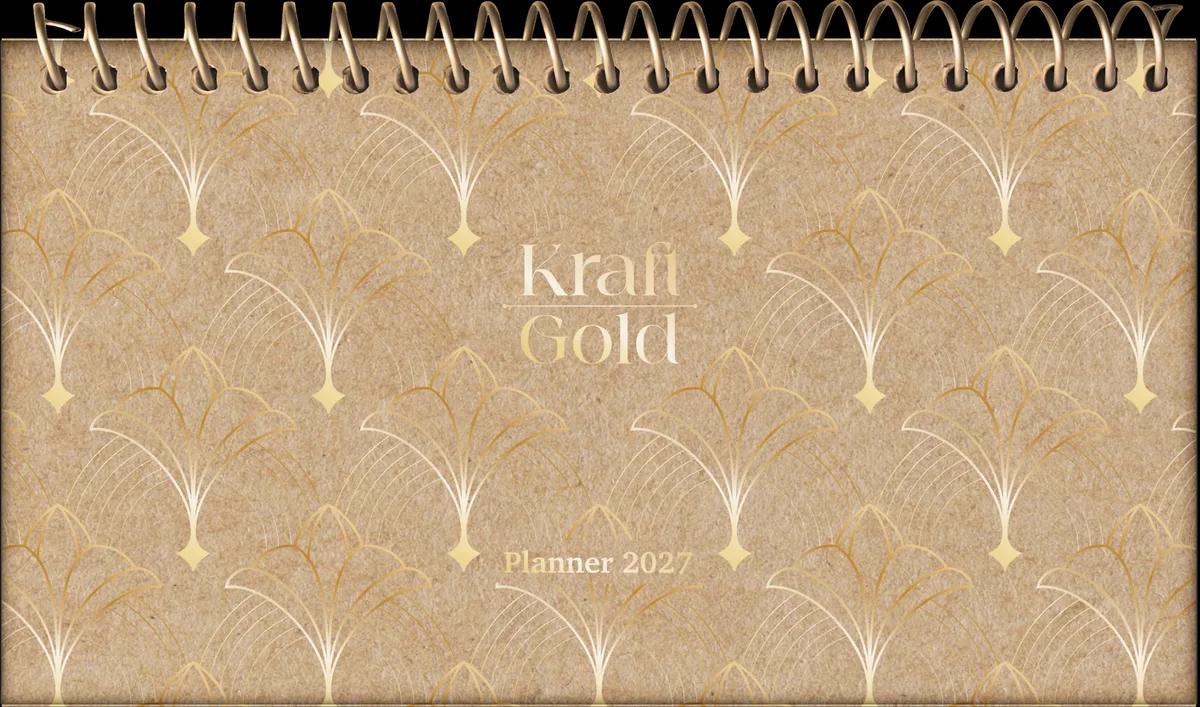 AGENDA DIARIA ESPIRAL 162X90MM 64FLS - KRAFT GOLD