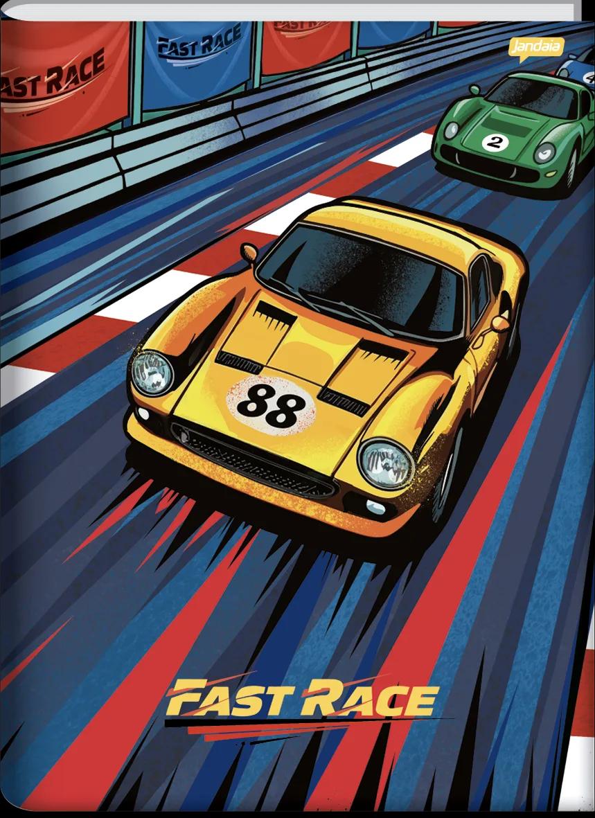 CADERNO BROCHURA 1/4 CAPA DURA 80 FOLHAS - FAST RACE