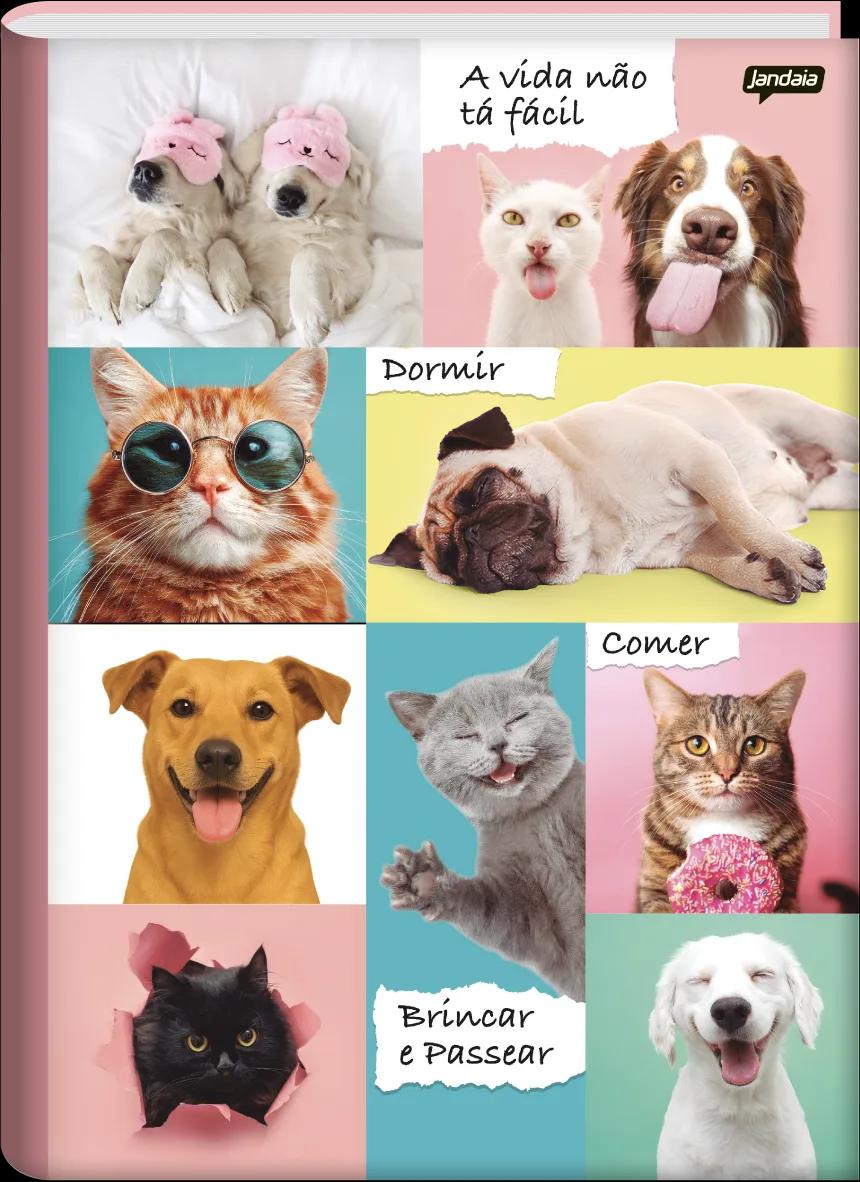 CADERNO BROCHURA 1/4 CAPA DURA 80 FOLHAS - PET'S LOVE