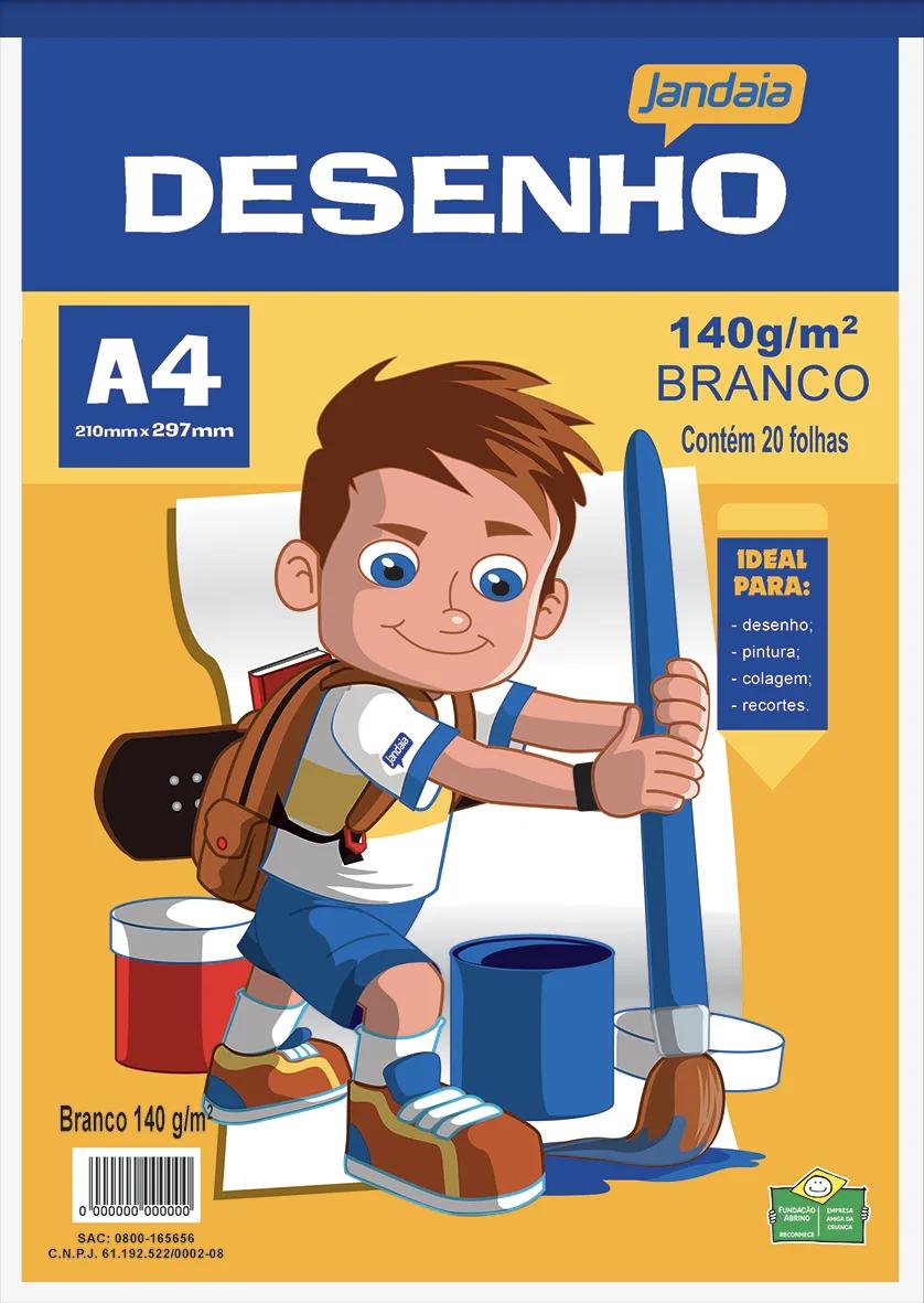 FOLHAS A4 DESENHO ESCOLAR BRANCO 210X297MM 20FLS - BASIC ART