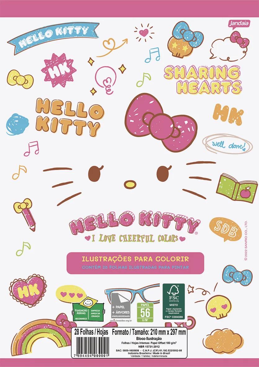 FOLHAS ILUSTRAÇÃO 180G A4 - HELLO KITTY