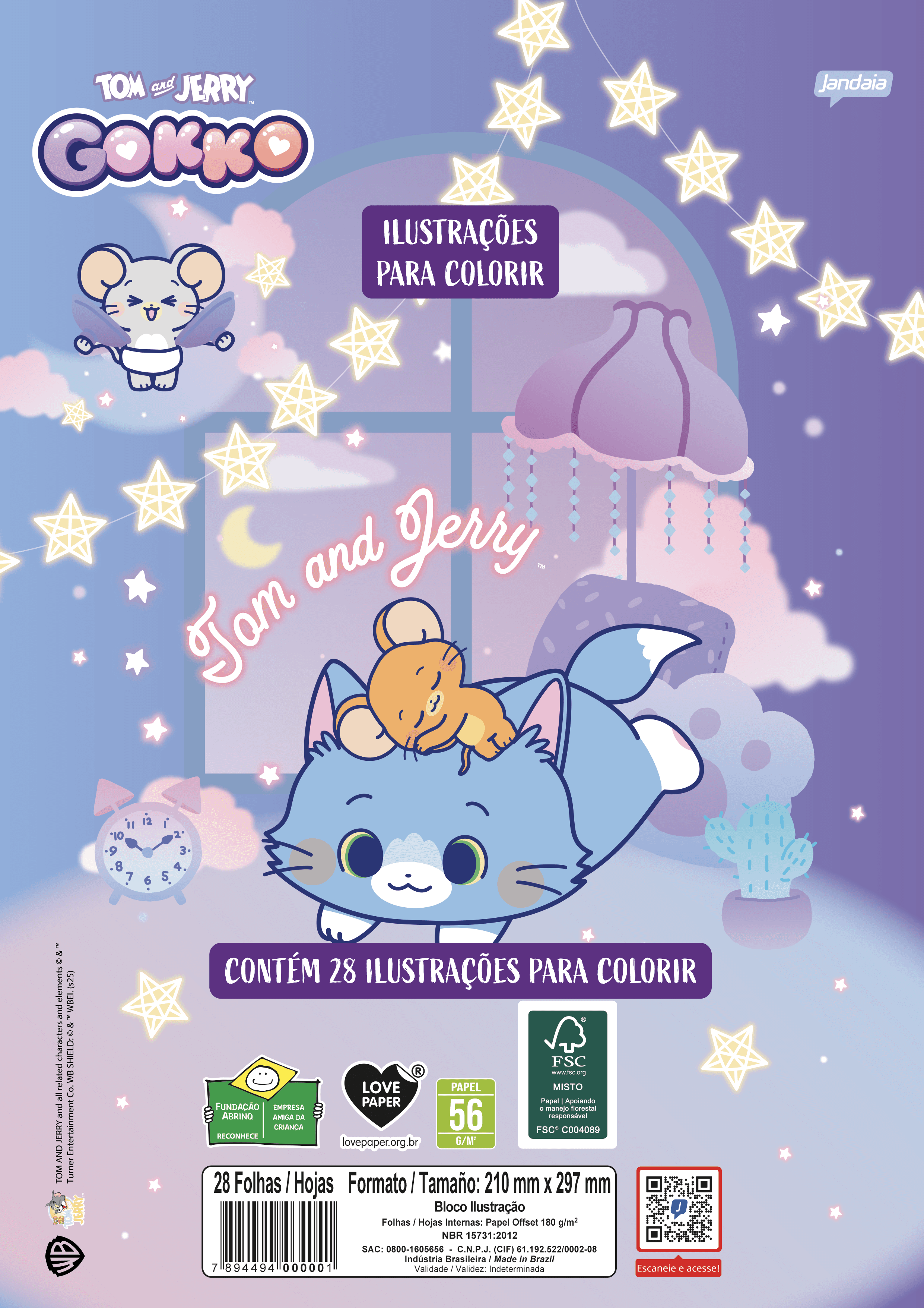 FOLHAS ILUSTRAÇÃO 180G A4 - GOKKO: TOM & JERRY